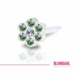 Blomdahl Kolczyk Daisy peridot/crystal 1 szt