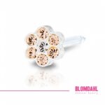 Blomdahl Kolczyk Daisy rose gold/crys 1szt.