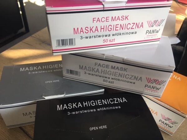 Maska higieniczna 3W Biała/Kolor 50szt