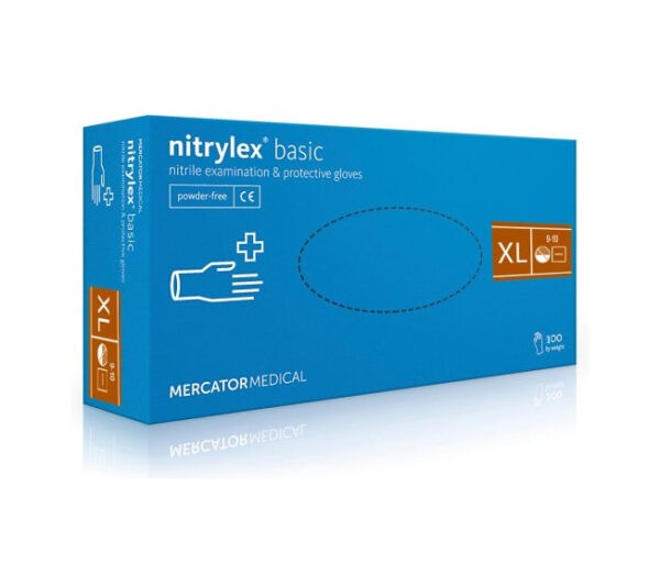 Rękawice nitrylowe bezpu.BLUE NITRYLEX BASIC XL