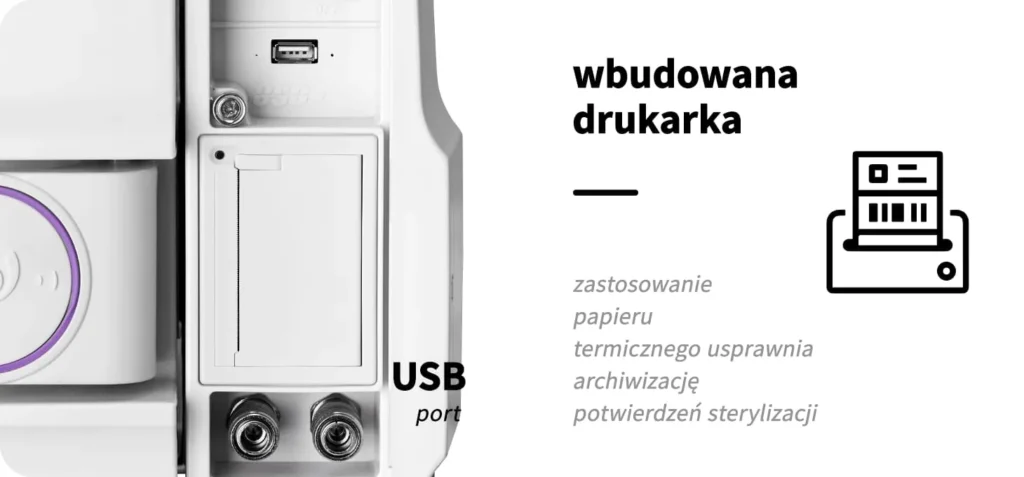 wbudowana drukarka i gniazdo usb