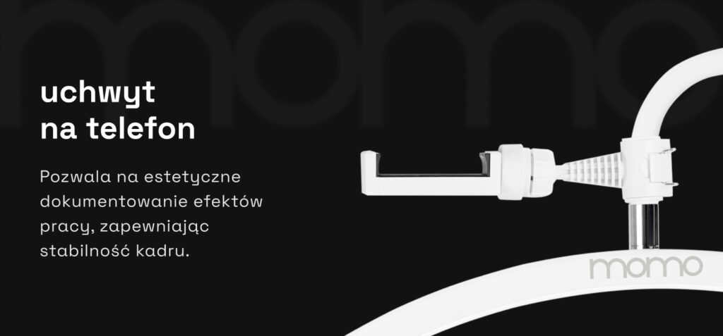 lampa zabiegowa z uchwytem na telefon
